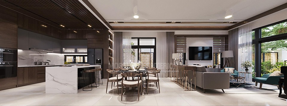 Thiết kế nội thất hiện đại cho biệt thự Starlakr Tây Hồ Hà Nội Mẫu nội thất biệt thự đẹp