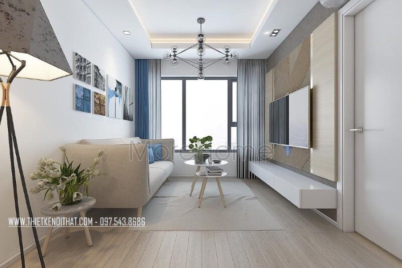 Lựa chọn kệ ti vi hiện đại gỗ công nghiệp treo tường giúp không gian tiếp khách của gia chủ thêm rộng và thoáng hơn