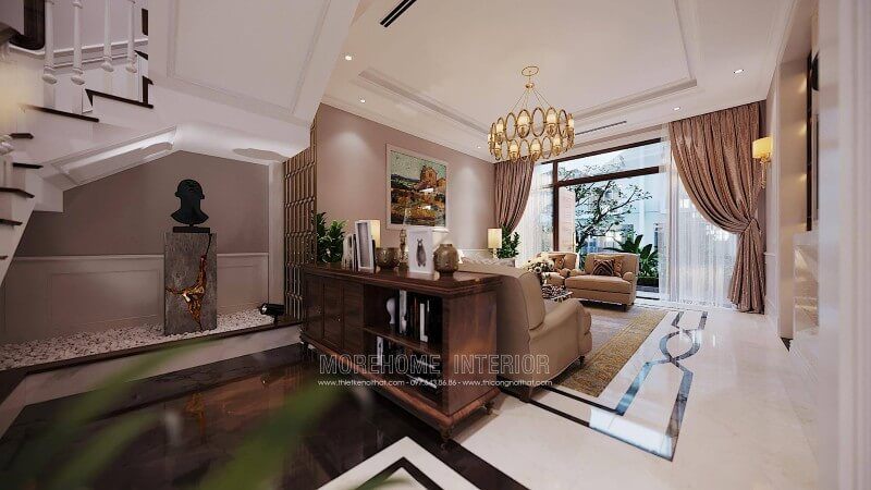 Mẫu bàn trang trí phòng khách bằng gỗ đẹp sang trọng